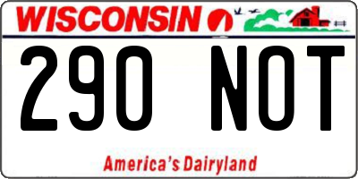WI license plate 290NOT