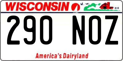 WI license plate 290NOZ