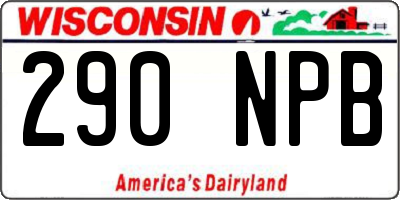 WI license plate 290NPB