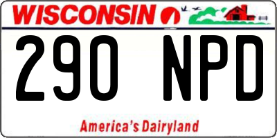 WI license plate 290NPD