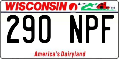 WI license plate 290NPF