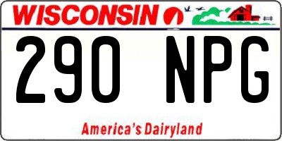 WI license plate 290NPG