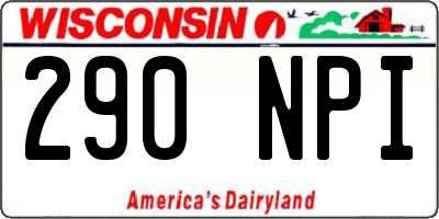 WI license plate 290NPI