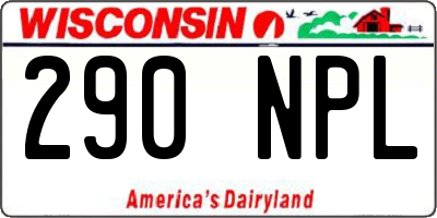 WI license plate 290NPL
