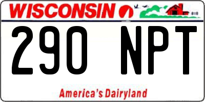 WI license plate 290NPT