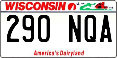 WI license plate 290NQA