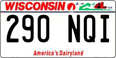 WI license plate 290NQI