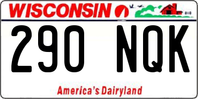 WI license plate 290NQK