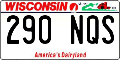 WI license plate 290NQS