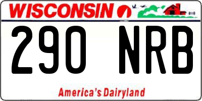 WI license plate 290NRB