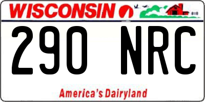 WI license plate 290NRC