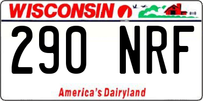 WI license plate 290NRF