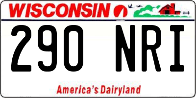 WI license plate 290NRI