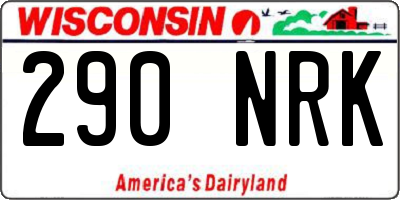 WI license plate 290NRK