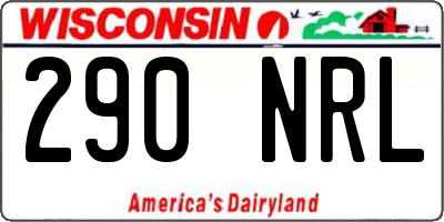 WI license plate 290NRL