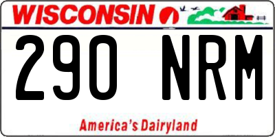 WI license plate 290NRM