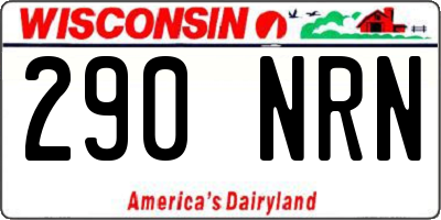 WI license plate 290NRN