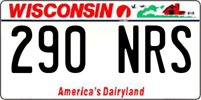 WI license plate 290NRS