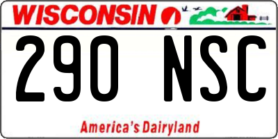 WI license plate 290NSC
