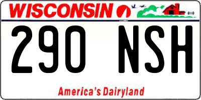 WI license plate 290NSH