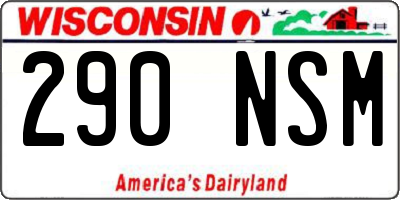 WI license plate 290NSM