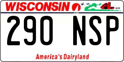 WI license plate 290NSP