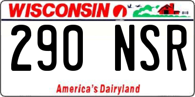 WI license plate 290NSR