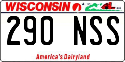 WI license plate 290NSS