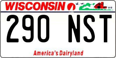 WI license plate 290NST