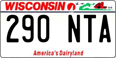WI license plate 290NTA
