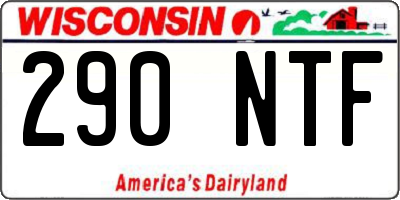 WI license plate 290NTF