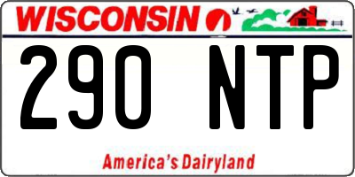 WI license plate 290NTP