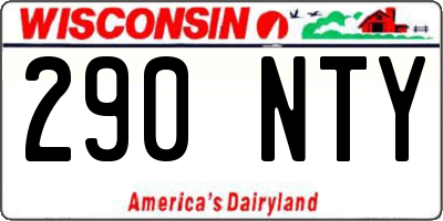 WI license plate 290NTY
