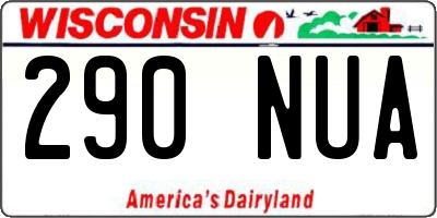 WI license plate 290NUA