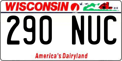 WI license plate 290NUC