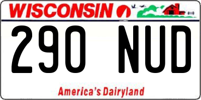 WI license plate 290NUD