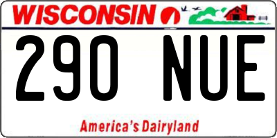 WI license plate 290NUE