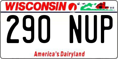 WI license plate 290NUP