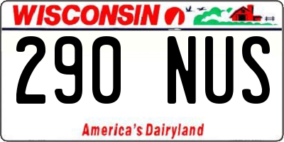 WI license plate 290NUS