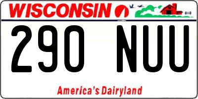 WI license plate 290NUU