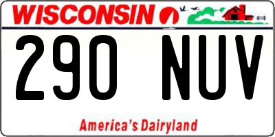 WI license plate 290NUV