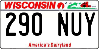 WI license plate 290NUY