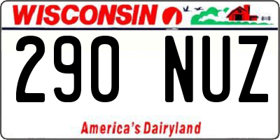 WI license plate 290NUZ