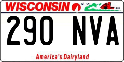 WI license plate 290NVA