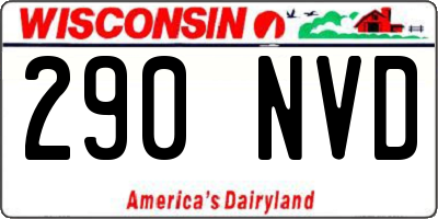 WI license plate 290NVD
