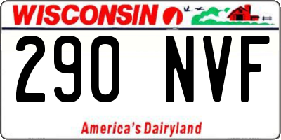 WI license plate 290NVF