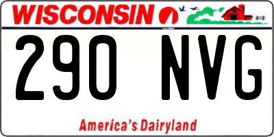 WI license plate 290NVG