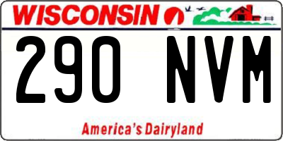 WI license plate 290NVM