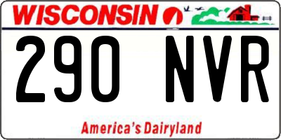 WI license plate 290NVR