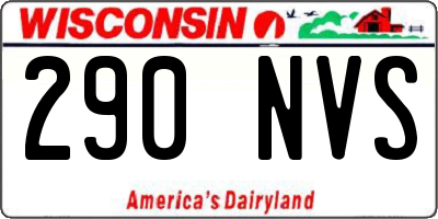 WI license plate 290NVS
